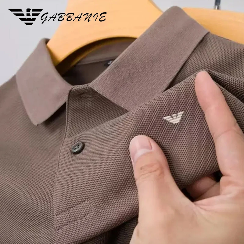 意大利专柜男士100%纯棉夏季休闲时尚百搭轻奢纯色半袖翻领POLO衫