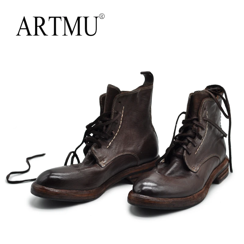 Artmu阿木原创复古定制固特异马皮马丁靴女英伦风短靴子1923QH-2