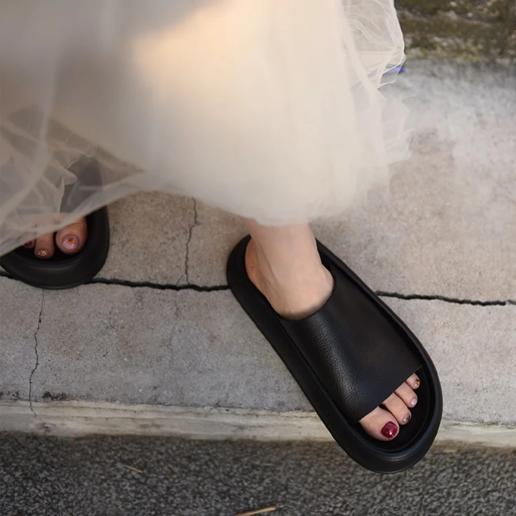 Artmu阿木原创厚底凉拖鞋女外穿沙滩鞋真皮一字拖新款百搭511-6