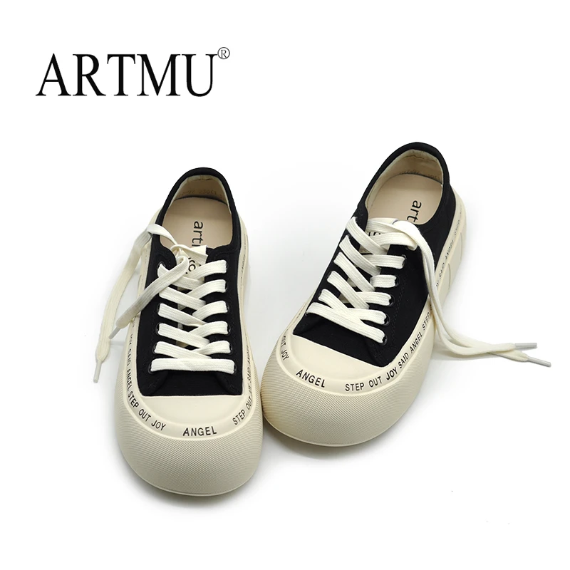 Artmu阿木小白鞋女款夏季鞋子新款爆款厚底板鞋帆布鞋女G77-97