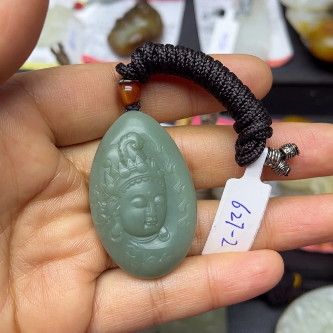 【闪购商品】和田玉挂件未镶嵌和田玉碧玉观音