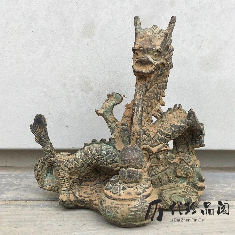 乡下回流品出土实心九龙戏珠包浆农村老物件旧货旧物复古桌面摆件