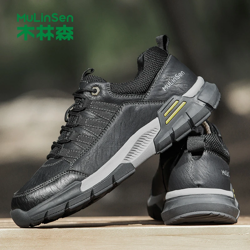 木林森秋季新款鞋子男款百搭高级感透气潮流休闲软底男鞋C3232503