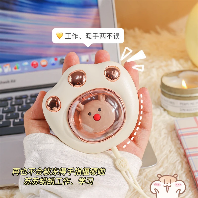 新款猫爪暖手宝卡通萌宠暖宝宝冬季充电式防爆迷你暖手宝礼品