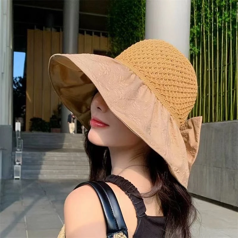 001 新款彩胶收纳跨渔夫空顶遮阳帽夏季防晒必备帽彩胶