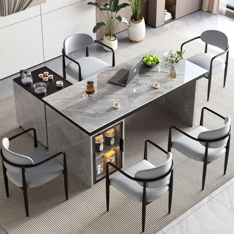 茶桌办公室书桌家用茶台水壶一体泡茶移动岛台现代简约茶桌组合