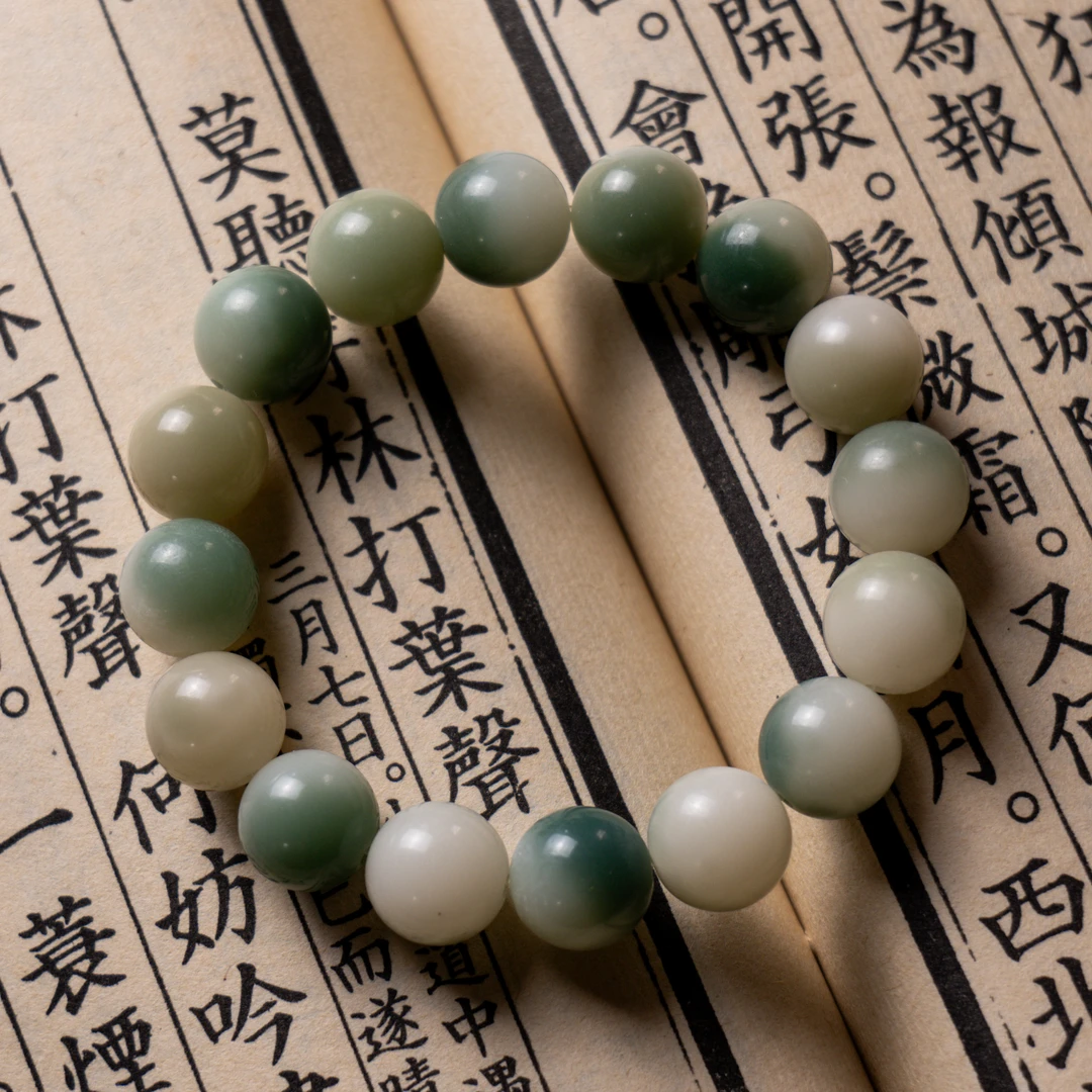 【乐勤工坊】半山水色系渐变天然菩提根学生手串女绕指柔手工串制