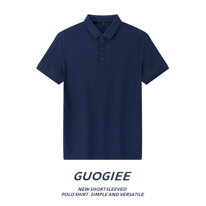 GUOGIEE/古玑Polo衫男士短袖夏季爆款时尚休闲透气百搭纯色翻领