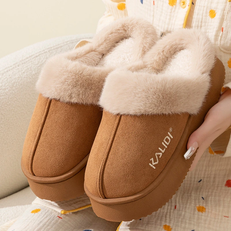 厚底雪地靴女冬季新款外穿女士皮毛一体毛毛拖鞋防滑保暖加绒棉鞋