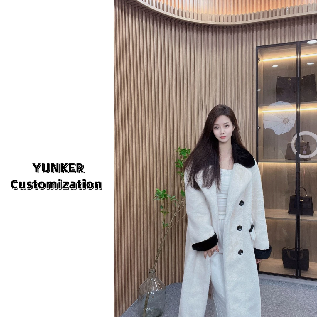 {2024韵可儿}气质轻奢休闲时尚设计师冬季撞色毛毛外套