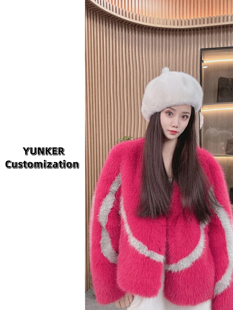 {2025新款}网红毛绒冬季时尚设计师慵懒毛毛托卡W外套