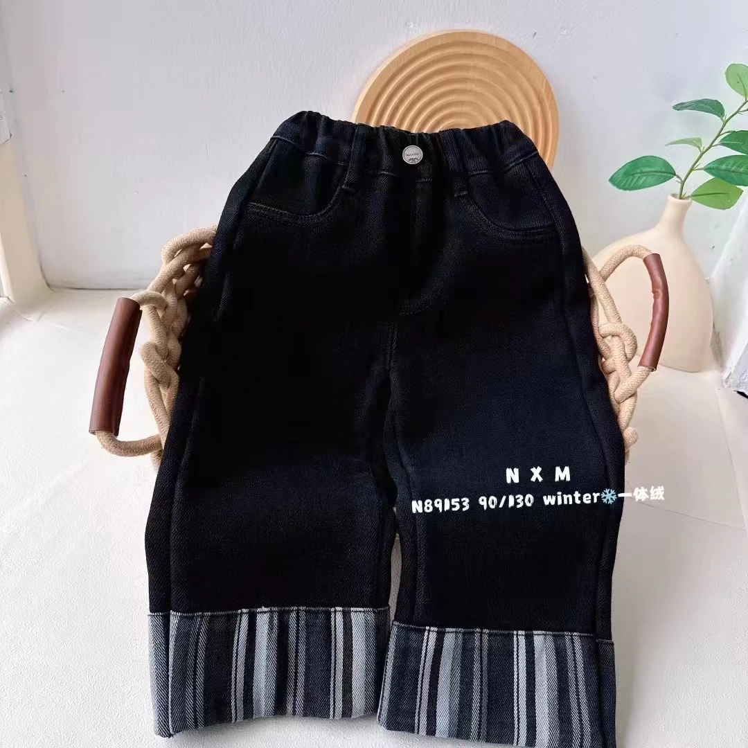 儿童加绒牛仔直筒裤 89153