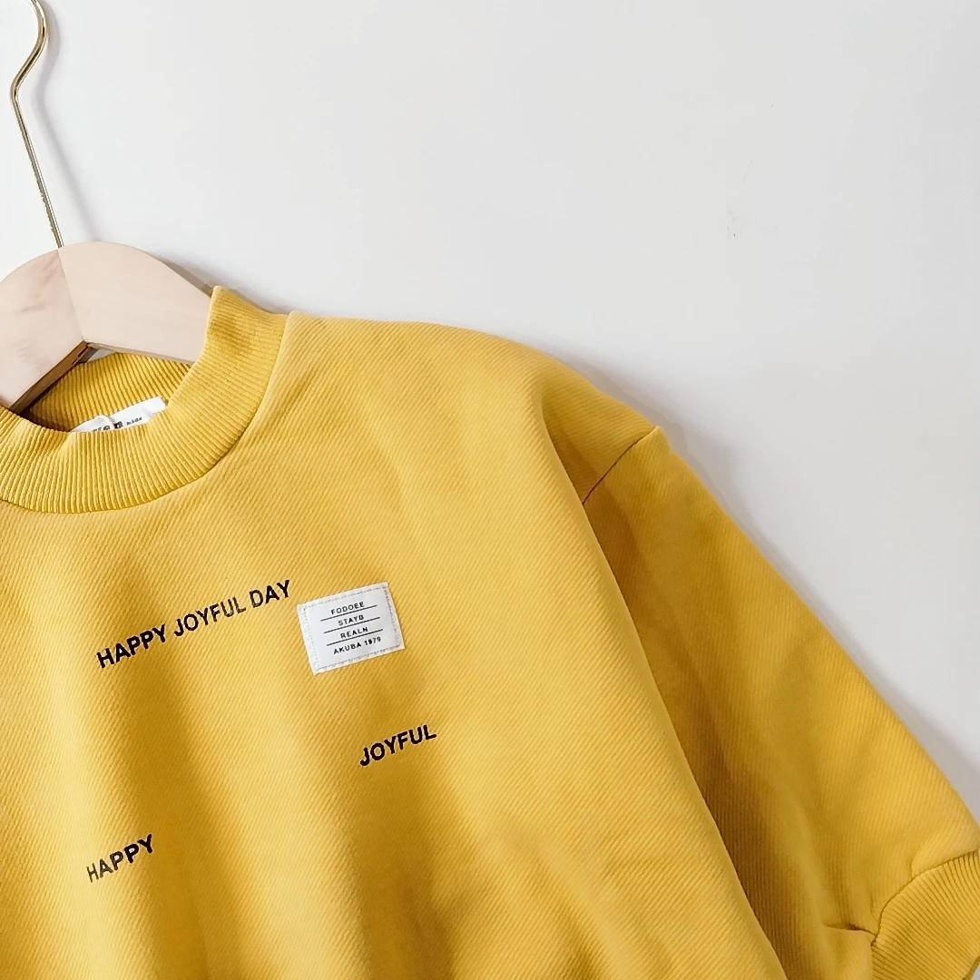 儿童假两件加绒卫衣 HAPPY