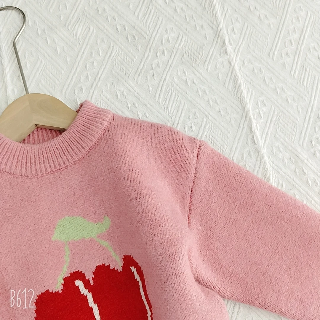 女童圆领毛衣 樱桃