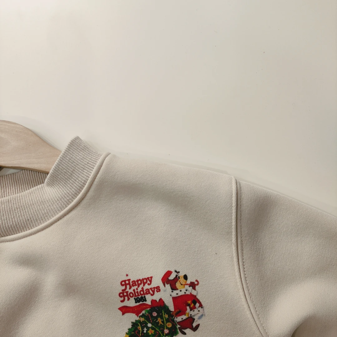 安家 儿童圣诞树加绒卫衣 6188