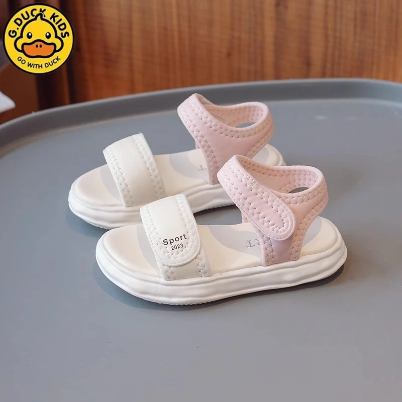 G.DUCK小黄鸭女童凉鞋2024夏季软底防滑儿童沙滩鞋女孩洋气公主鞋