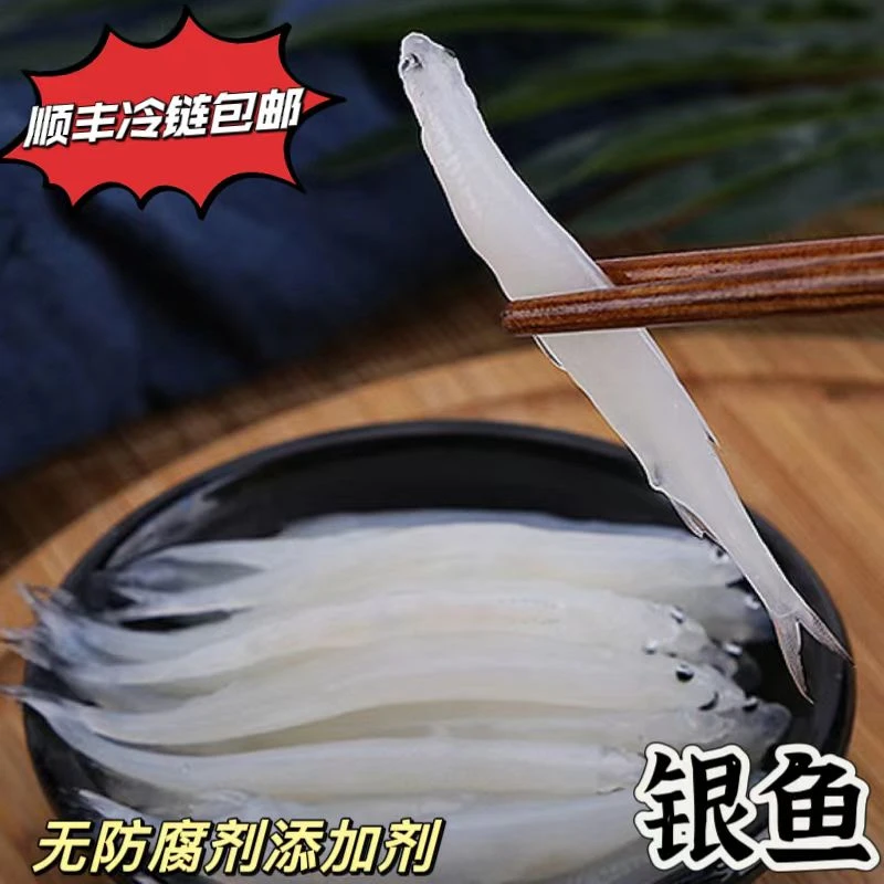 河鲜之首食用野生银鱼新鲜8-10厘米大个银鱼无盐无刺100克/包*5包