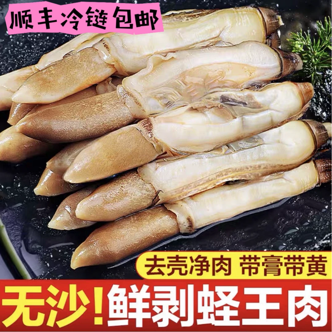 新鲜蛏王肉严选鲜嫩鲜活冷冻产品现剥干净饱满竹蛏肉发货批发顺丰