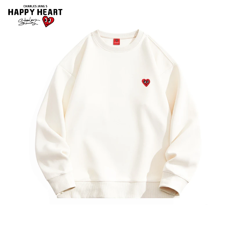 【白鹿同款】查尔斯桃心小爱心卫衣圆领潮牌男女同款情侣外套长袖