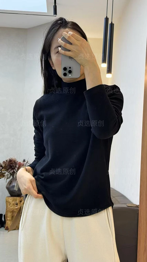 D109-长袖百搭时尚套头德绒打底衫