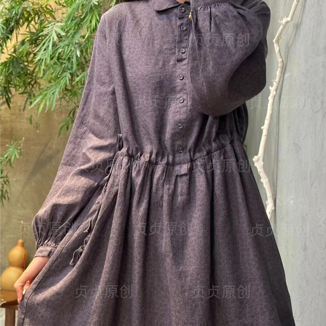 DengZhenZhen/邓贞贞7110-连衣裙（亚麻数码印花）