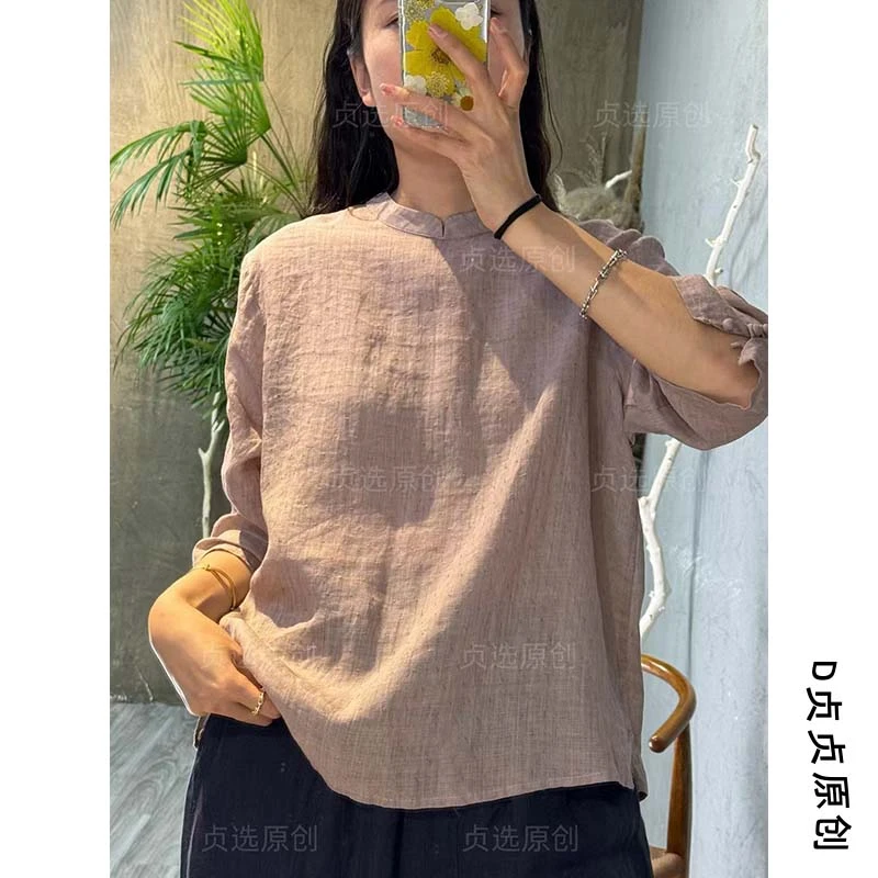 DengZhenZhen/邓贞贞3231夏季宽松百搭纯色衬衫上衣
