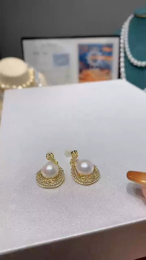 【闪购商品】淡水珍珠耳饰银S925镶嵌轻奢小耳钉