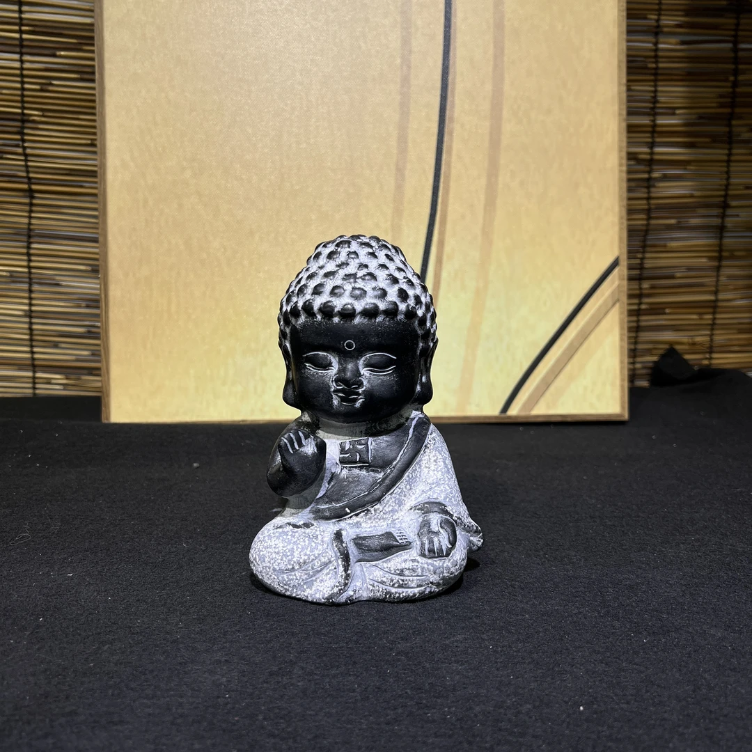 单手披裟释迦牟尼一尊中式禅意桌面造景装饰家居摆件