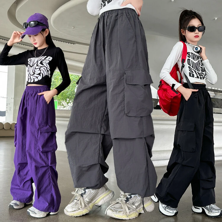 【秋季新款】儿童秋季工装裤韩版百搭中大童时尚阔腿裤