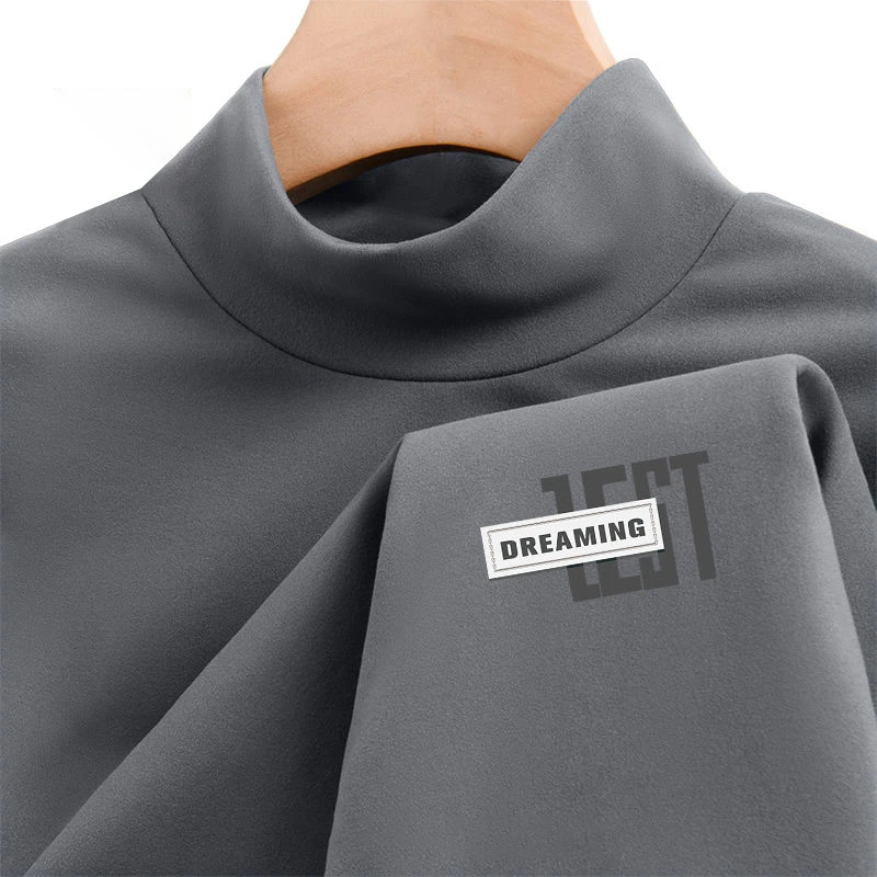 秋冬季百搭半高领打底衫男双面绒德绒内搭亲肤男士加大码长袖t恤