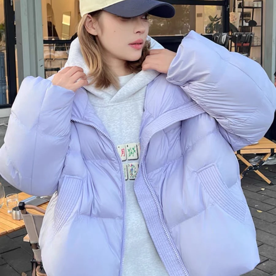 白鸭绒短款羽绒服女装时尚百搭连帽加厚保暖韩版情侣6620
