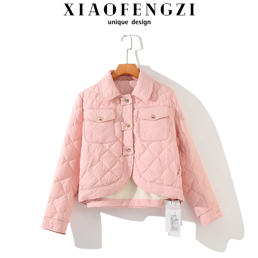 白鸭绒短款羽绒服小香风时尚百搭轻薄保暖秋冬8815.