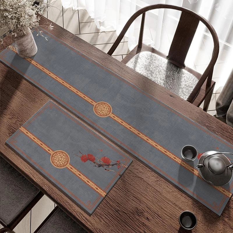 新中式禅意茶台桌布茶席茶垫茶桌专用垫布硅藻泥吸水垫茶几桌旗布