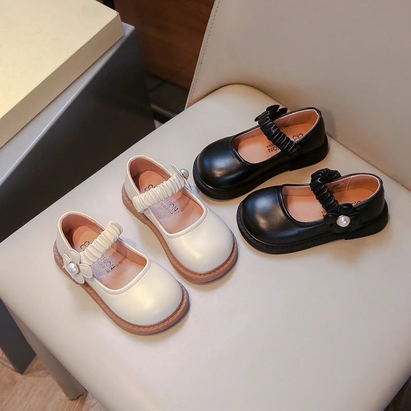 23-35女童鞋子休闲公主鞋2025秋季新款宝宝小童黑色软底单鞋大童