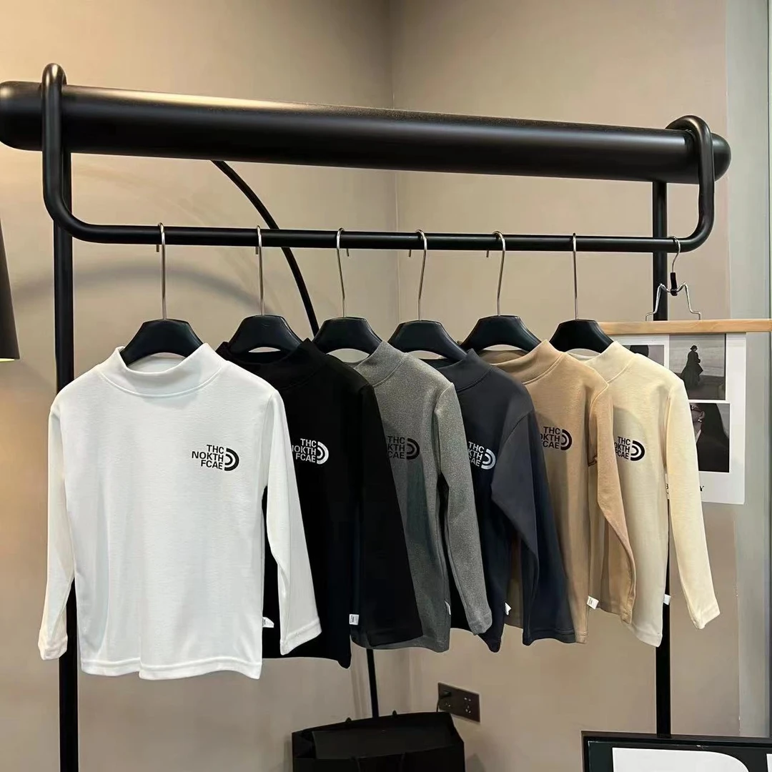 双面磨毛舒适百搭儿童北北打底衫韩版时尚小高领T长袖