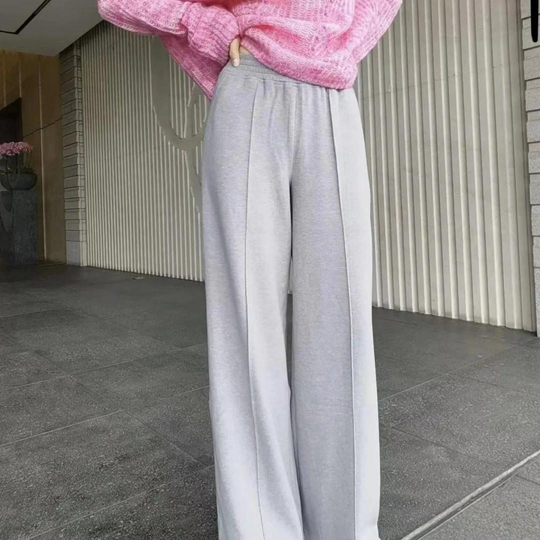 【商场同款】阿玛施 新款休闲阔腿裤 德绒 5100360女装显瘦气质