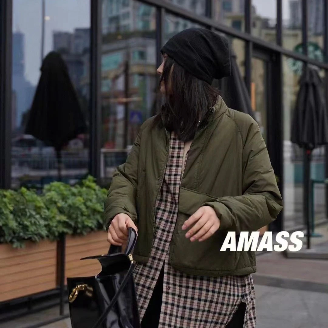 阿玛施AMASS热感力立领简约纯色厚款长袖时尚保暖夹克女5400851