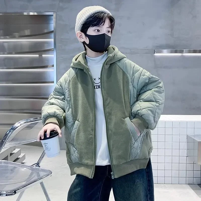男童棉服冬季2023新款潮儿童羊羔绒外套秋冬款中大童棉衣加厚洋气