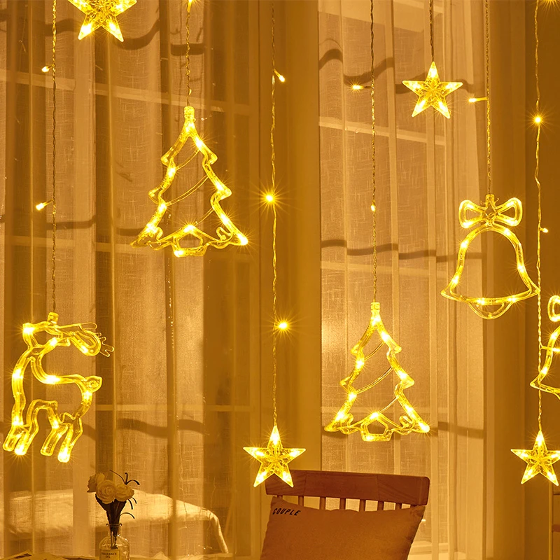 圣诞节装饰品彩灯闪灯串灯星星灯卧室装饰房间布置新年挂饰led灯