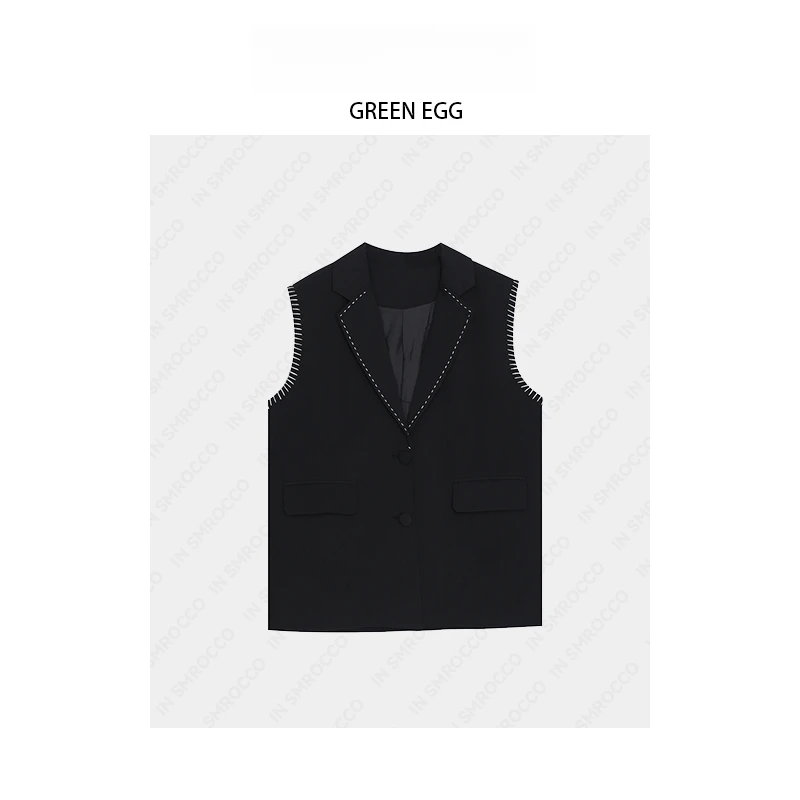 【蛋蛋狂欢价】2238大码韩版复古明线叠穿马甲秋冬加肥遮肉宽松马夹