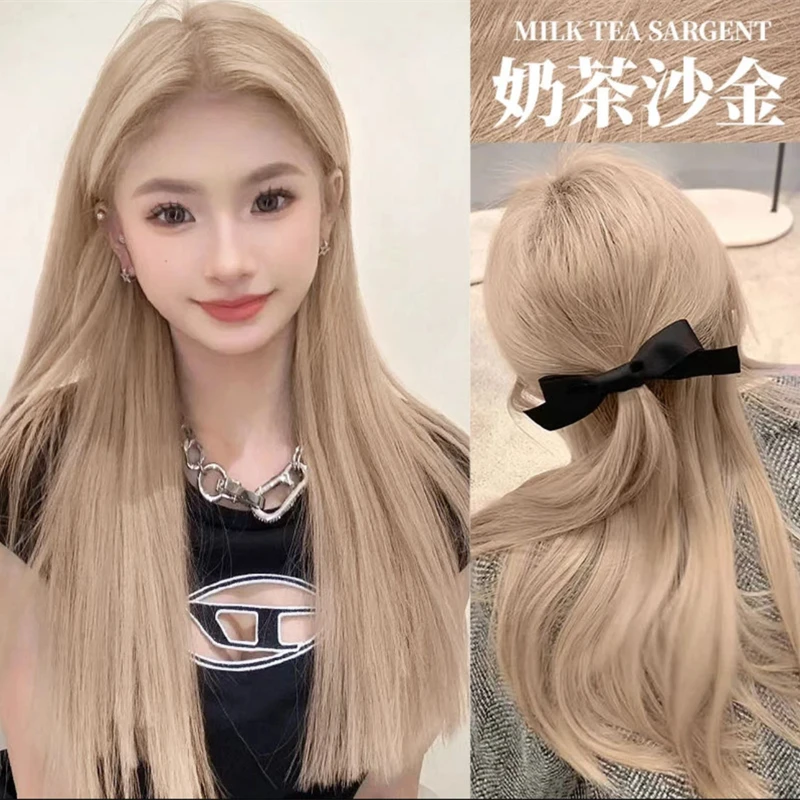 奶茶沙金色染发剂膏推荐植物显白学生爆款易上色男女自己在家染