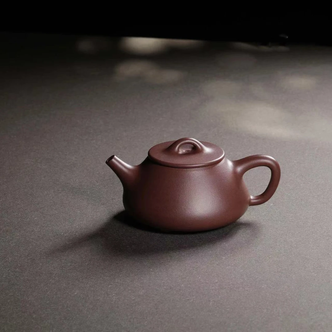 王云中 平盖石瓢 原矿紫泥 200cc 高端茶器 收藏 宜兴紫砂壶