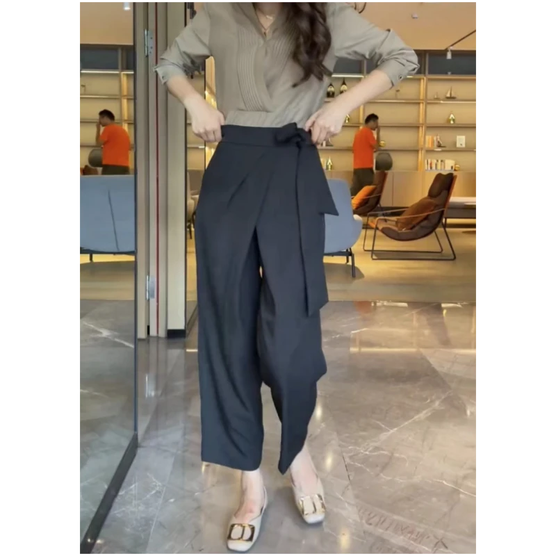 2025梨型身材宽松显瘦九分休闲裤秋季新款小个子减龄哈伦裤