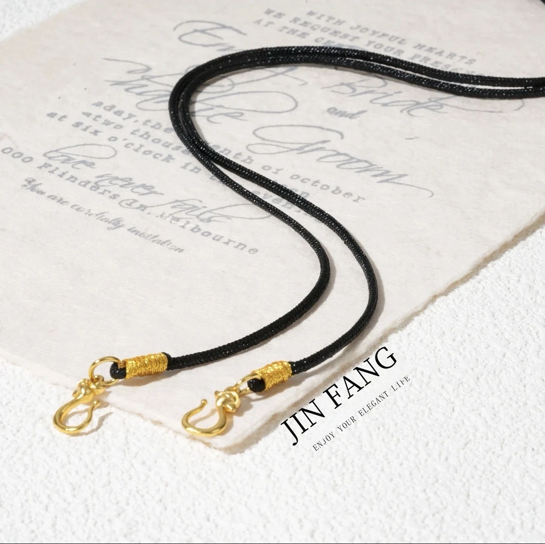 铜合金珐琅吊坠 西妃名品 天鹅勾黑绳DIY手工编织锦鲤鱼锁配绳