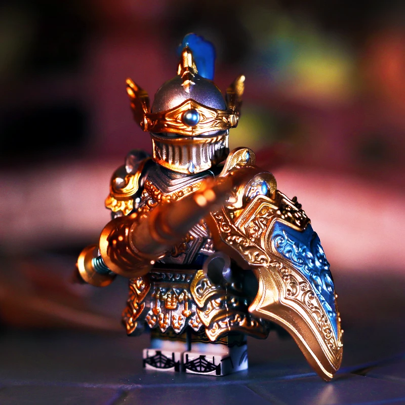 国产积木收藏级中世纪西方骑士武士战士装甲男孩帅玩具礼物人仔