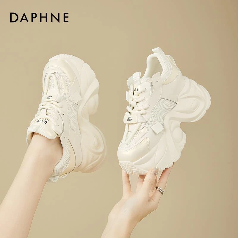 达芙妮厚底老爹鞋内增高女鞋2025新款秋季爆款小白鞋休闲鞋运动鞋