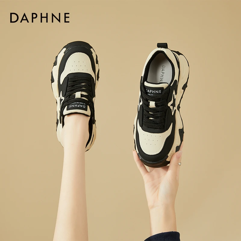 Daphne达芙妮 美式复古~轻便老爹鞋女增高7CM厚底松糕爆款运动鞋