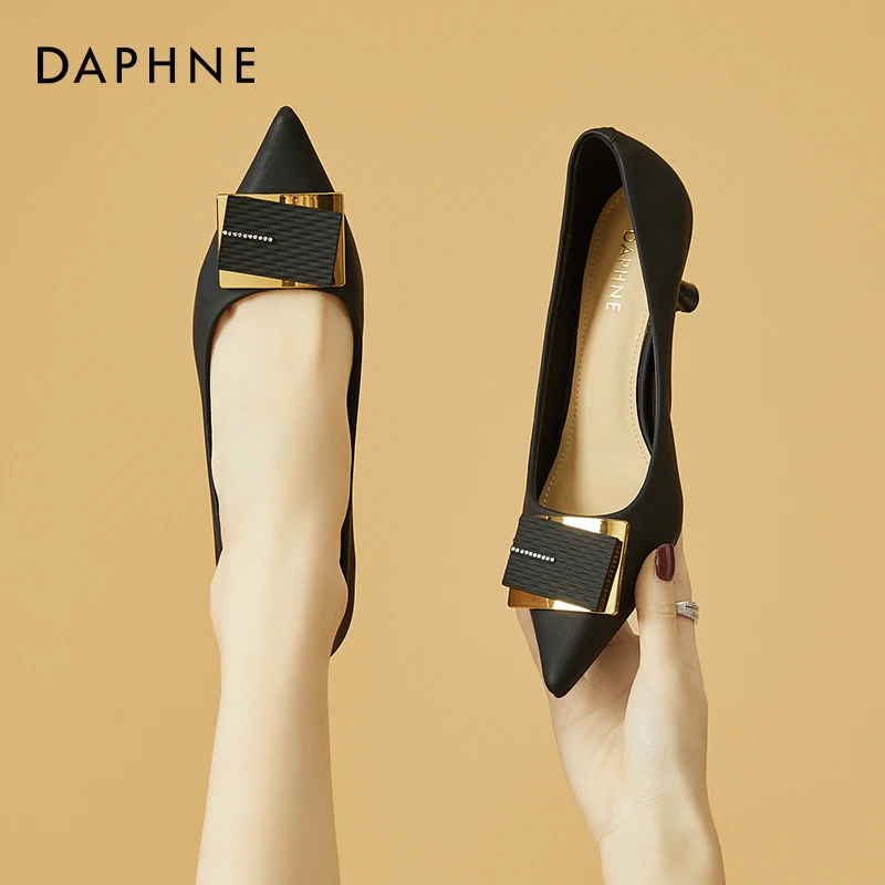 Daphne达芙妮 女神推荐~尖头细跟高跟鞋女2025新款不累脚法式单鞋