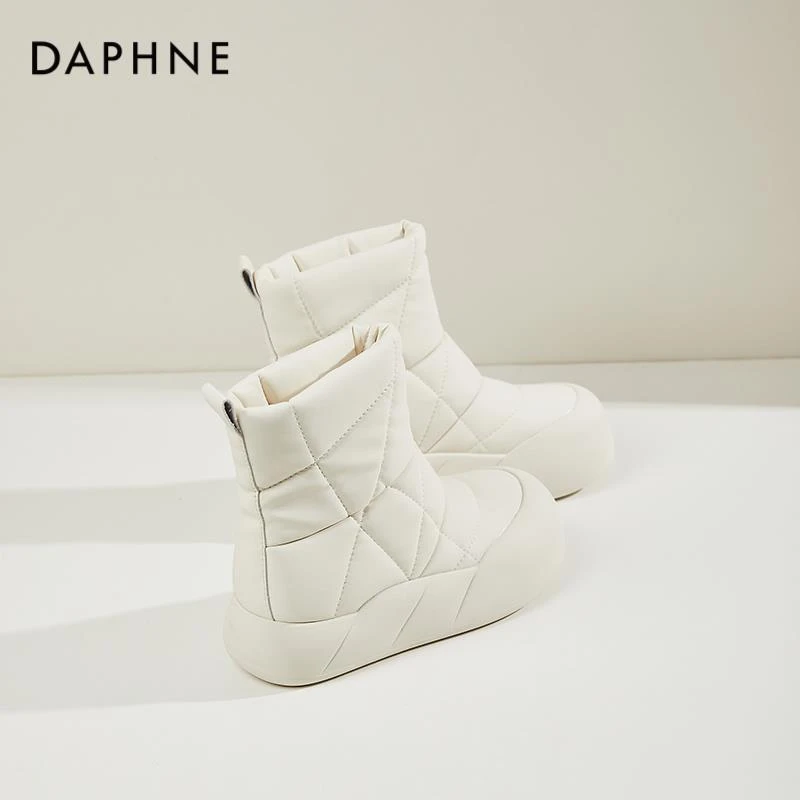 达芙妮/Daphne 稳站C位~雪地靴女冬季新款白色加绒加厚东北大棉鞋