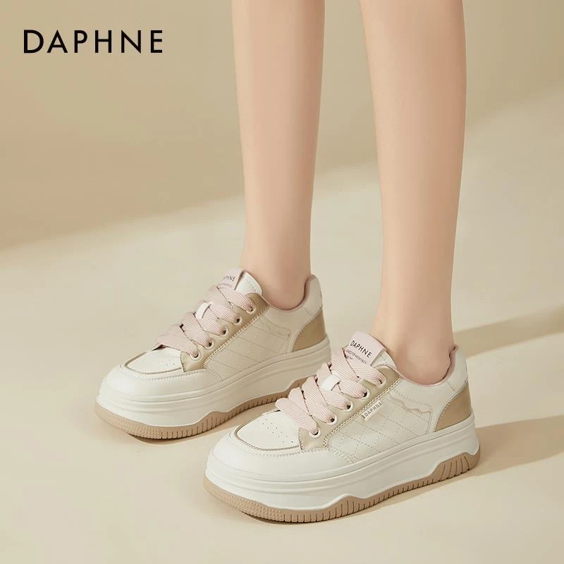 Daphne/达芙妮~板鞋女厚底增高女鞋2024新款春季百搭运动鞋小白鞋